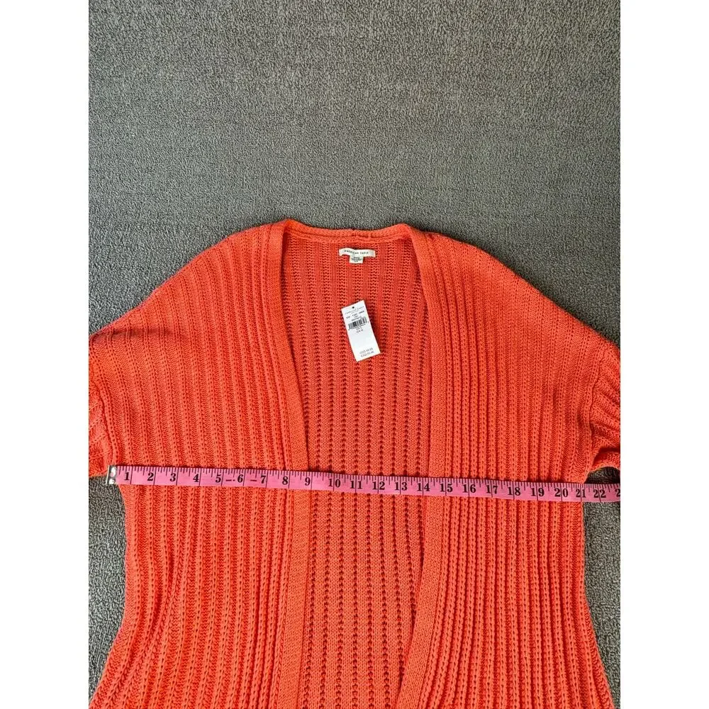 NWT American Eagle Cardigan Sweater Open Front Knit Coral Size Medium